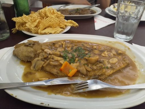 Milanesa pollo Champignon