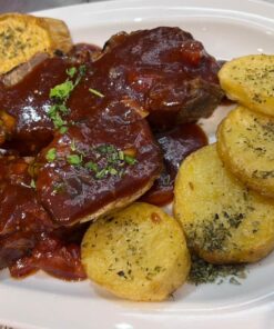 con papas y batatas al horno